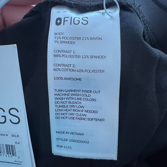 NWT Figs High Waisted Zamora Jogger Scrub Pants Black Women's Plus Size 3X - Picture 10 of 11